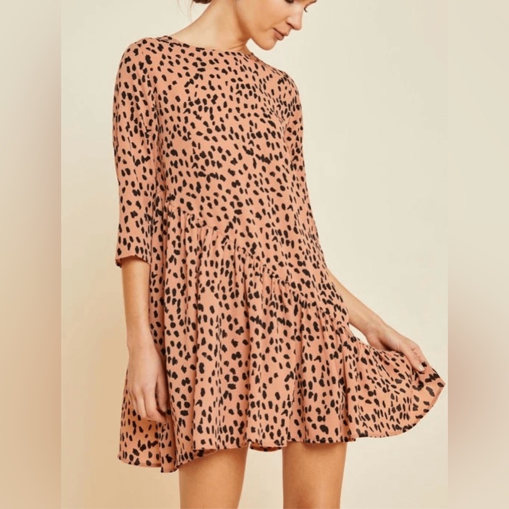 Dress - Leopard Print - Ruffle detail - Size M